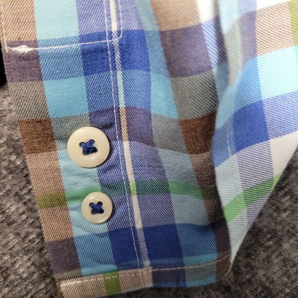 Peter Millar Mens Button Down Dress Shirt Size L Long Sleeve Multicolor Plaid - Picture 11 of 11